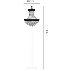 Avis Luminaire Center Lampadaire Alexetra 8 Ampoules doré/cristal