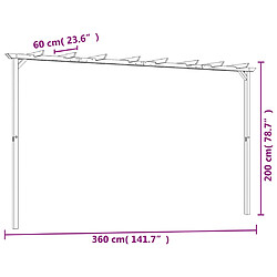 vidaXL Pergola de jardin Pin imprégné 360x200x60 cm pas cher