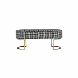 Paris Prix Banc Design en Velours Athea 105cm Noir & Blanc