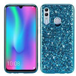 Wewoo Coque TPU Antichoc Poudre Glittery pour Huawei Honor 10 Lite Bleu