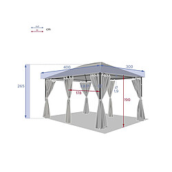 Tonnelle de jardin Santorini 3 x 4 m Ardoise - Hespéride pas cher