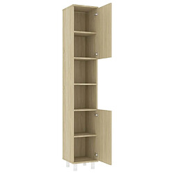 Acheter Maison Chic Armoire de salle de bain,Meuble de rangement,Meuble haut Chêne sonoma 30x30x179 cm Aggloméré -GKD127753