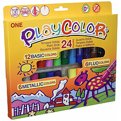 PLAYCOLOR 2041 Coffret de 24 couleurs de solides Couleur 1unité