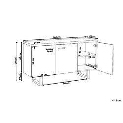 Avis Beliani Commode 3 portes TIMBER 79 cm Bois clair