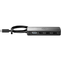 Concentrateur USB C de voyage pour EliteBook 645 G9 655 G9 Fortis 14 G10 Pro x360 ProBook 445 G9 455 G9 Fortis 14 G9 HP G2 Noir