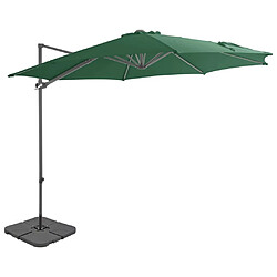 Helloshop26 Parasol mobilier de jardin avec base portable diamètre 3 m vert 02_0008061