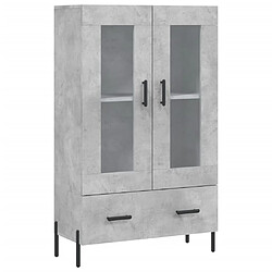 vidaXL Buffet haut gris béton 69,5x31x115 cm bois d'ingénierie