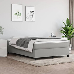 Maison Chic Lit Adulte - Lit simple Lit à sommier tapissier avec matelas moelleux - Meuble de Chambre - Gris clair 140x200cm Tissu -MN21491