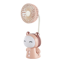 (Rose) Charge Mini Ventilateur de Conception Portable de Dessin Animé Usb Lumière Pliable de Bureau Portable