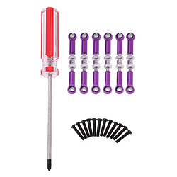 6pcs direction servo tringlerie avec tournevis pour Wltoys A959 1/18 RC violet