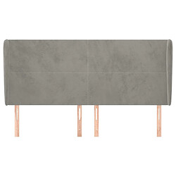 Avis Maison Chic Tête de lit scandinave avec oreilles,meuble de chambre Gris clair 203x23x118/128 cm Velours -MN20406