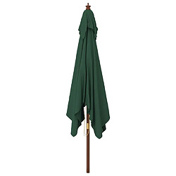 Avis vidaXL Parasol de jardin avec mât en bois vert 300x300x273 cm