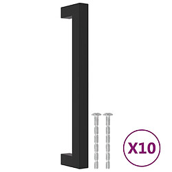 vidaXL Poignées d'armoire 10 pcs noir 160 mm acier inoxydable