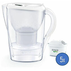 Carafe filtrante Brita Marella Blanche + Pack de 4 filtres à eau Brita Maxtra Pro Expert Anti-tartre