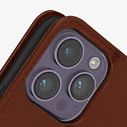 Acheter Avizar Housse pour iPhone 14 Pro Cuir premium Porte-carte Fonction support Vidéo marron