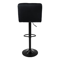 Acheter Tabouret de bar, lot de 2, revêtement en velours noir avec dossier et repose-pieds réglable en hauteur 63-83cm ML-Design