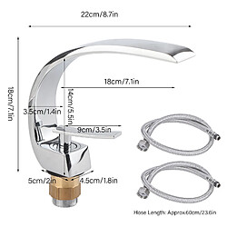 ComfortXL Robinet design courbé g1/2, robinet mélangeur d'eau froide et chaude