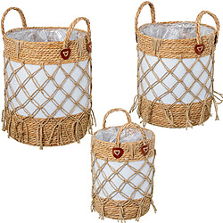 Lot de paniers Alexandra House Living 03792 Blanc osier Rotin Fibre naturelle (3 Unités)