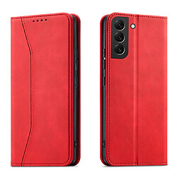 Ozzzo magnet fancy coque coque pour samsung galaxy s22 + (s22 plus) pouch wallet card support rouge