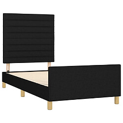 Acheter Maison Chic Lit adulte - Cadre Structure de lit avec tête de lit Contemporain Noir 90x190 cm Tissu -MN22346