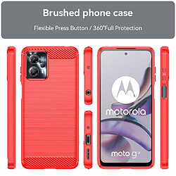 Htdmobiles Coque pour Motorola Moto G13 4G / G23 4G / G53 5G - housse etui silicone gel carbone + verre trempe - ROUGE