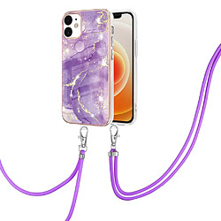 Coque en TPU antichoc, IML IMD, marbre électroplaqué Violet 002 pour votre iPhone 12/12 Pro 6.1 pouces