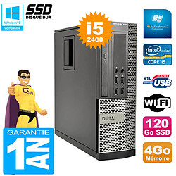 PC DELL 990 SFF Core I5-2400 Ram 4Go Disque 120Go SSD Graveur DVD Wifi W7 - Occasion