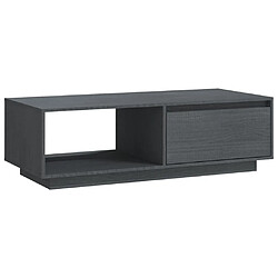 vidaXL Table basse gris 110x50x33,5 cm bois de pin massif