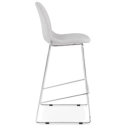 Avis Alterego Tabouret de bar empilable 'FAKIR' en tissu gris clair et pied en métal chromé