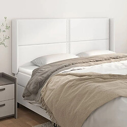 Maison Chic Tête de lit scandinave avec oreilles,meuble de chambre Blanc 183x16x118/128 cm Similicuir -MN79136