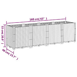 vidaXL Jardinière marron 160x40x53 cm polypropylène pas cher