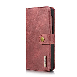 Wewoo Housse Coque Etui en cuir Crazy Horse Texture Flip détachable magnétique avec support et fentes pour cartes et portefeuille Galaxy A20 et A30 Rouge