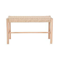 Mes Banc 2 places 80x35x45 cm en bois et assise en corde