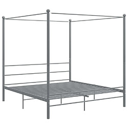 Maison Chic Lit adulte - Cadre de lit à baldaquin,Structure du lit Contemporain Gris Métal 180x200 cm -MN31624