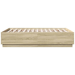 Acheter Vidaxl Cadre de lit chêne sonoma 120x190 cm bois d'ingénierie