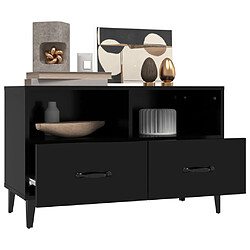 Maison Chic Meuble TV scandinave - Banc TV pour salon Noir 80x36x50 cm Bois d'ingénierie -MN52368 pas cher