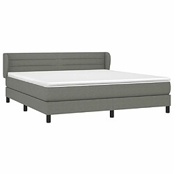 Avis Maison Chic Lit Adulte - Lit simple Lit à sommier tapissier avec matelas moelleux - Meuble de Chambre - Gris foncé 180x200cm Tissu -MN19835