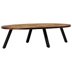 vidaXL Table basse Teck recyclé massif Ovale 120x60x30 cm