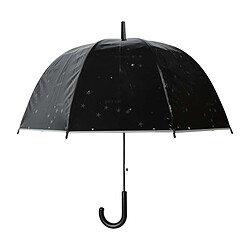 Esschert Design Parapluie transparent noir Etoiles.