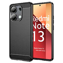 Htdmobiles Coque pour Xiaomi Redmi Note 13 4G - housse etui silicone gel carbone + verre trempe - NOIR