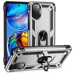 Coque en TPU anti-chute avec béquille pour votre Motorola Moto E32 4G - argent