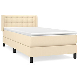 vidaXL Sommier à lattes de lit avec matelas Crème 80x200 cm Tissu