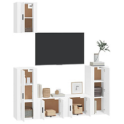 Avis Maison Chic Ensemble de meubles TV 5 pcs pour salon - Blanc Bois d'ingénierie -MN75294