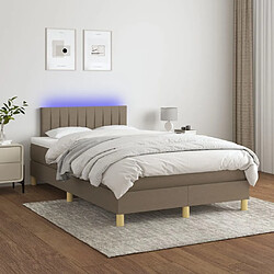 Sommier à lattes LED,Cadre à lattes de lit avec matelas pour Adulte Taupe 120x200 cm Tissu -MN34762