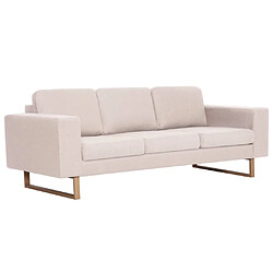 Maison Chic Canapé à 3 places,Canapé droit,Sofa de Salon,Banquette Tissu Crème -GKD648577