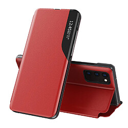 Ozzzo eco cuir view coque elegant livre avec kickstand pour samsung galaxy a72 4g red