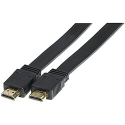 Abi Diffusion Cordon HDMI haute vitesse plat noir 1,50m