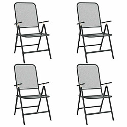 Maison Chic Lot de 4 Chaises pliables de jardin - Fauteuil d'extérieur Maille métallique Anthracite -MN84766