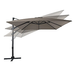 Acheter AXI Apollo Premium Parasol Déporté Gris/Taupe - Parasol Déporté Rectangulaire 300x300cm - Parasol Pied Déporté, structure aluminium - Rotation 360 - Parasol Déporté Inclinable - Résistant aux UV