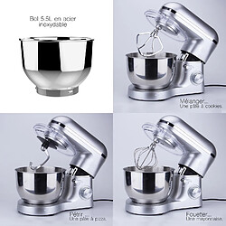 Robot patissier multifonction 5.5l 1500w gris - bat-1518-n - KITCHEN MOVE